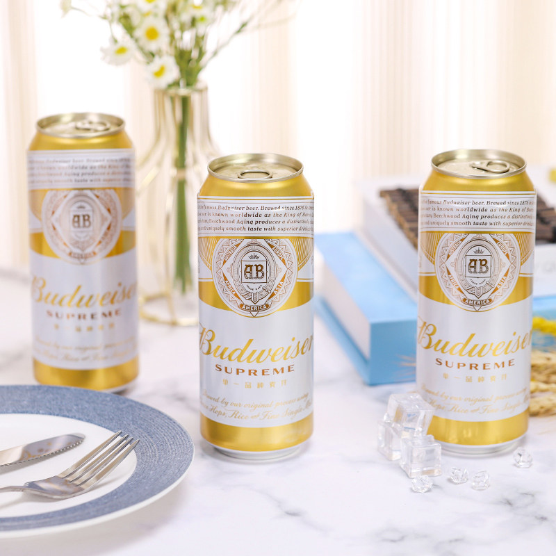budweiser/百威啤酒金尊500ml*18听麦香纯净麦芽啤酒整箱装啤酒
