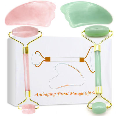 Jade Roller Facial Face Jade Massage Roller Rose Quartz Scra