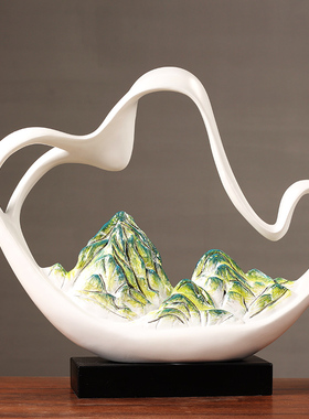 新型中国风样板房，高端家庭办公书房装修，创意禅意假山入口装修