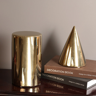 北欧轻奢简约陶瓷几何形状摆件现代家居装 酒柜玄关 饰品样板间软装