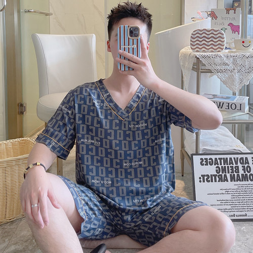 春秋季男士棉绸可外穿套装家居服