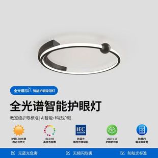 吸顶灯led现代简约创意北欧卧室灯房间灯轻奢极简圆形主卧室灯具