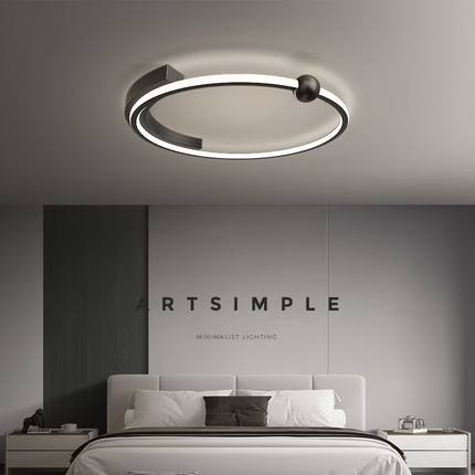 极简卧室灯 吸顶灯现代简约北欧led房间主卧室灯轻奢圆形餐厅灯具