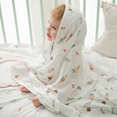 盖毯2件装 Nest Designs新生儿纱布双层大方巾包巾抱被婴儿夏季