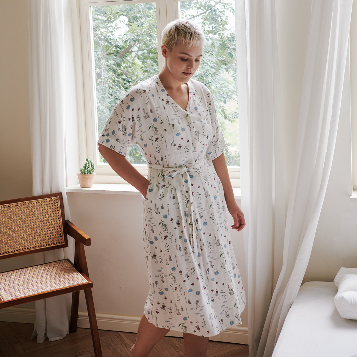 【女士睡衣家居服】Nest Designs成人睡衣套装春夏短袖家居服舒适