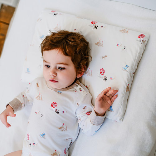 Nest Designs儿童透气枕头套宝宝波浪枕幼儿园竹棉枕套床品