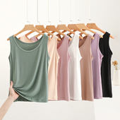 夏季 薄 宽肩工字吊带上衣百搭莫代尔家居汗衫 背心打底衣女修身 无袖