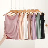 夏季 显瘦莫代尔打底上衣薄 带胸垫背心女可外穿防走光吊带睡衣修身