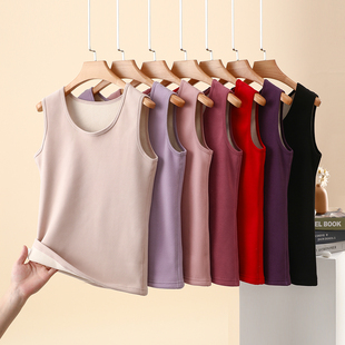 打底衫 2025秋冬新款 德绒保暖背心女贴身内穿加绒加厚防寒马夹大码