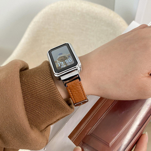 适用oppo手环2代荔枝纹真皮nfc防丢休闲金属智能手环运动替换腕带