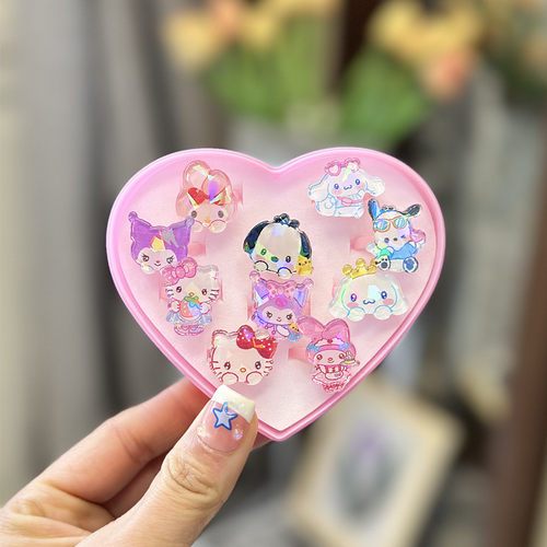 三丽鸥卡通戒指幼儿礼物儿童指环