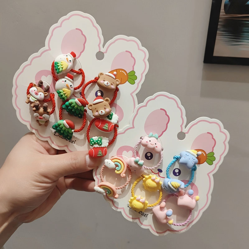 儿童卡通小女孩小兔子皮筋不伤发