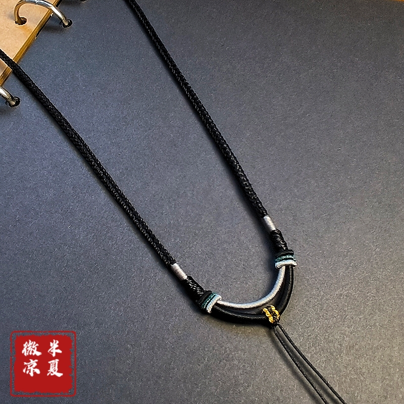 手工编织高档货质感黄金蜜蜡翡翠和田玉吊坠挂绳子项链绳男女粗款