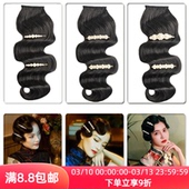 民国风夜上海复古旗袍发型手推波纹刘海假发古风影楼拍摄搭配发饰