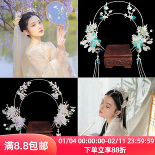 苏韵 气质古风头饰头冠全套圣母环发箍流苏头箍精美发饰明制饰品