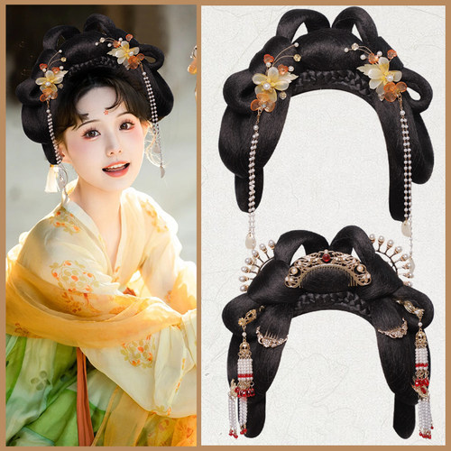 汉服假发发髻饰品组合