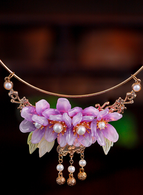 古风花朵琉璃手工项圈