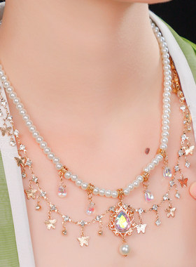 仙气蝴蝶气质多层锁骨链软璎珞