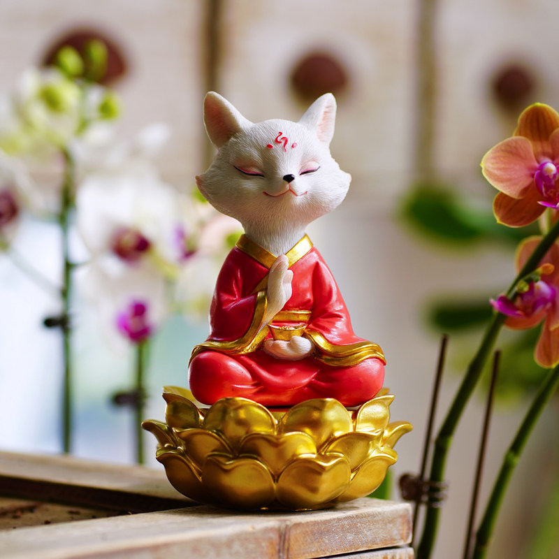 禅意狐狸古风打坐堂口摆件黄大仙家居装饰品客厅玄关桌面摆设礼物,家居饰品,国学摆件,淘宝优惠券,粉丝福利购,淘宝优惠卷