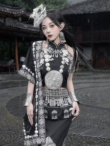 苗家印象2024涤纶刺绣苗族服装新