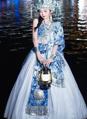 苗家印象2024涤纶刺绣苗族服装新