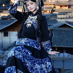 摄影新 日常便装 少数民族服装 女壮族布依族蜡染系列帽子民族风服装