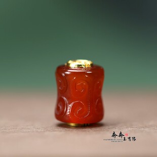 天然红玛瑙14*17mm孔2mm路路通大蛮腰桶珠DIY散珠子项链玉配饰C5