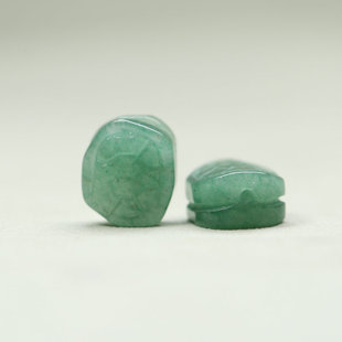 天然原矿东陵玉雕刻乌龟壳绿色通孔富甲天下吊坠DIY饰品配件C148