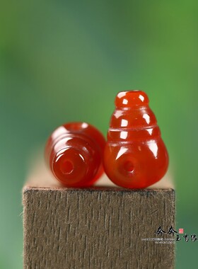 天然红玛瑙满红三通仿古雕刻10*16mmdiy文玩手串项链盘串配件J238