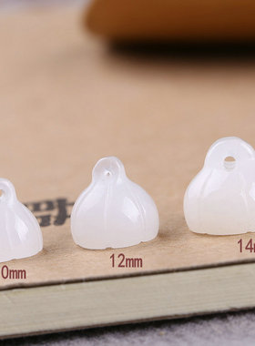 古风天然金丝玉纽扣饰品小吊坠