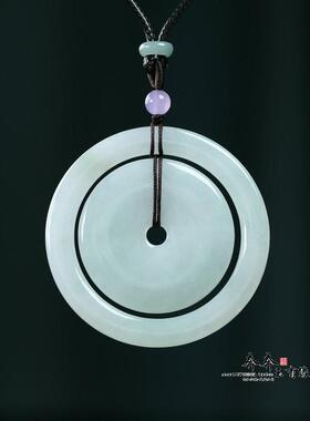 天然翡翠A货平安扣挂件母子吊坠