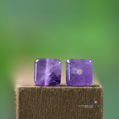 天然紫水晶方糖珠8*8mm