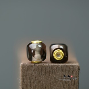 天然茶晶圆角方糖魔方珠8*10mm孔2mm手工DIY手链手串配饰饰品D70