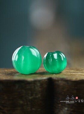 5颗价。天然绿玛瑙南瓜珠8-10mm瓜棱珠手工编织项链发簪手链饰品