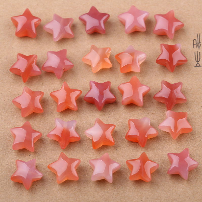 天然玛瑙五角星通孔串饰手链手串