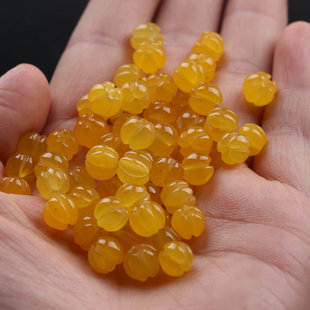 黄龙玉莲花荷花珠子瓜珠南瓜楞散珠diy编制串饰手链手串B135