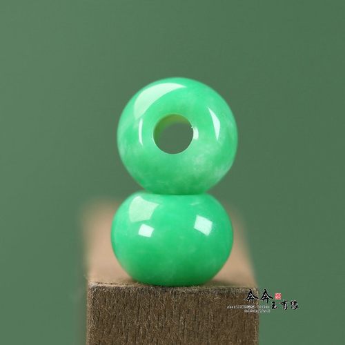 干青辣绿算盘珠19*14mm大孔6mm