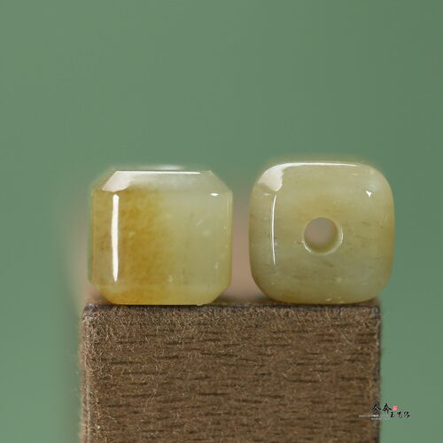 纯天然和田玉糖料方糖珠13mm