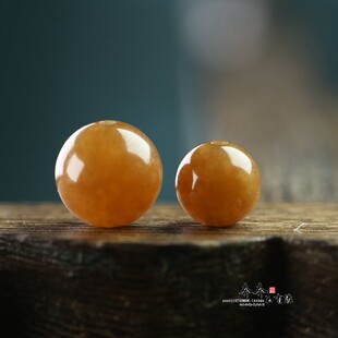 2颗价。天然石焦糖玉圆珠8-10mm单珠DIY串珠编织手链项链饰品配件