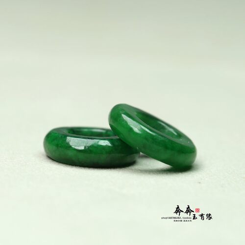 天然干青翡翠面包圈大跑环配饰