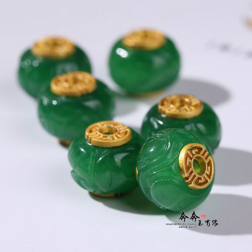 天然石雕花算盘珠手串珠链串饰