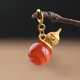 天然南红玛瑙镶嵌葫芦项链小吊坠S925纯银镀金活扣手链小提溜D126