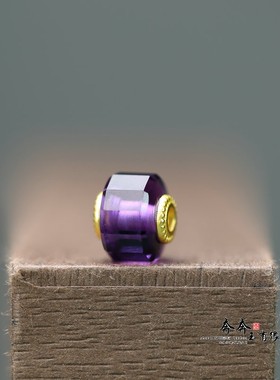 天然紫色水晶扁车轮珠9*8mm大孔2mmDIY手链手串项链配饰配件C103