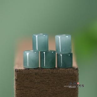 纯天然蓝水翡翠直切桶珠7 6mm孔2mmdiy项链耳环手链串珠配件J197