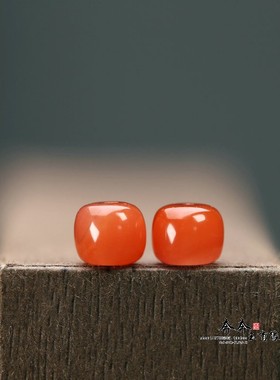 天然南红冰红玛瑙老型珠6*5mmDIY手链手串项链配饰配件饰品B98