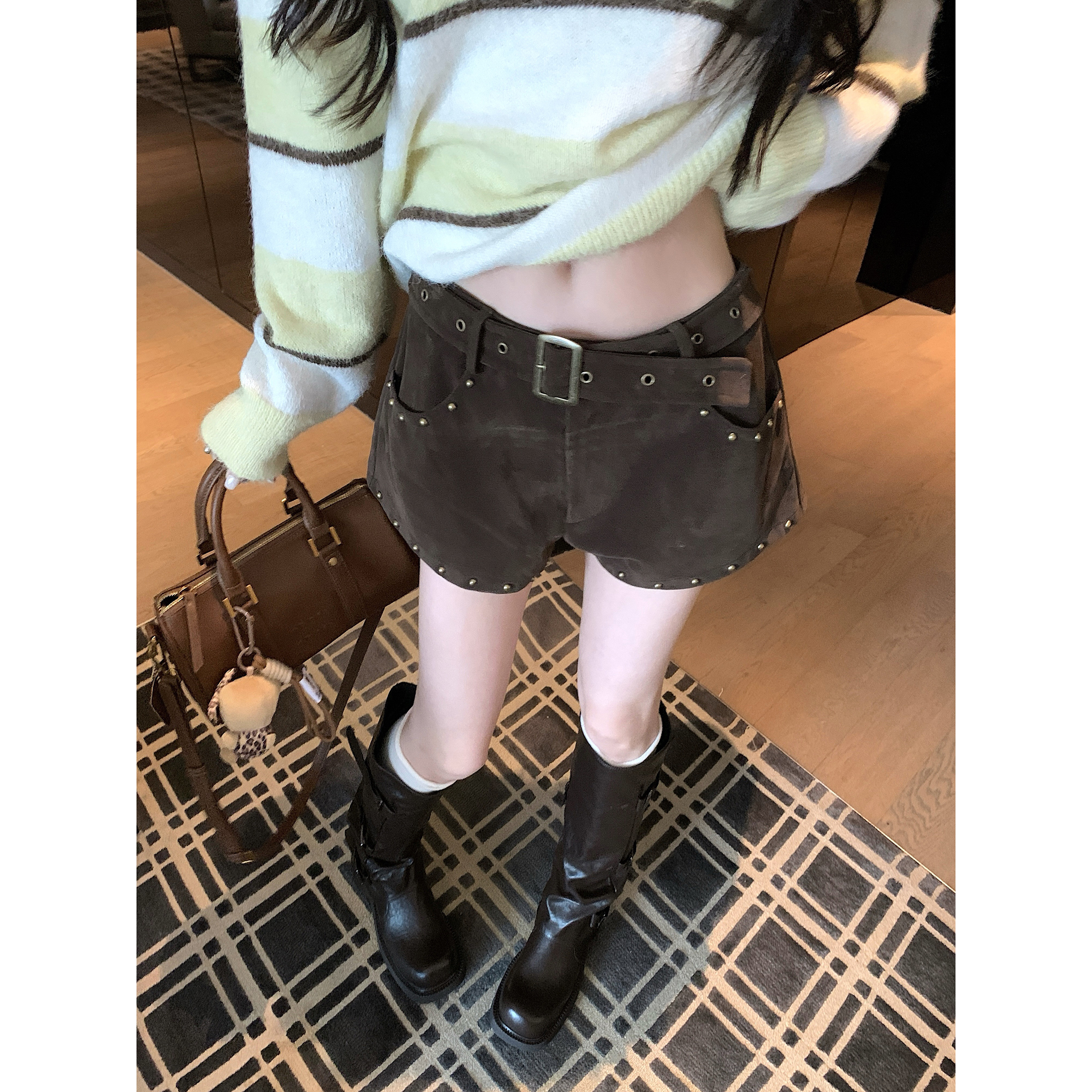 辣妹柳丁鹿皮绒短款女秋2025