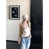 海星印花挂脖衬衫 辣妹上衣修身 女春夏2026新款 设计感小众荡领无袖