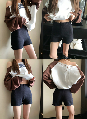 夏日长腿 黑色美式针织短裤休闲裤外穿2026春夏韩系洋气辣妹热裤