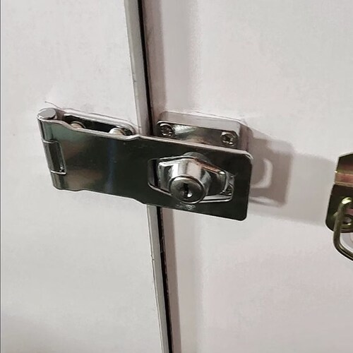 防盗柜锁橱柜门90度门锁扣不锈钢通开柜门锁卡扣老式门搭扣冰箱