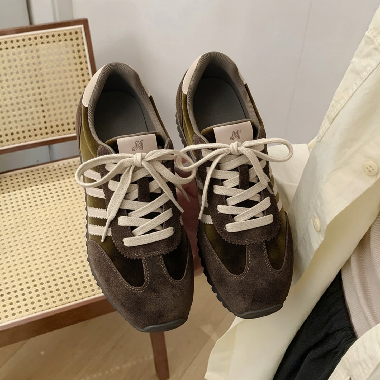 真皮德训鞋女款2026秋新款复古牛皮厚底阿甘鞋系带休闲运动鞋